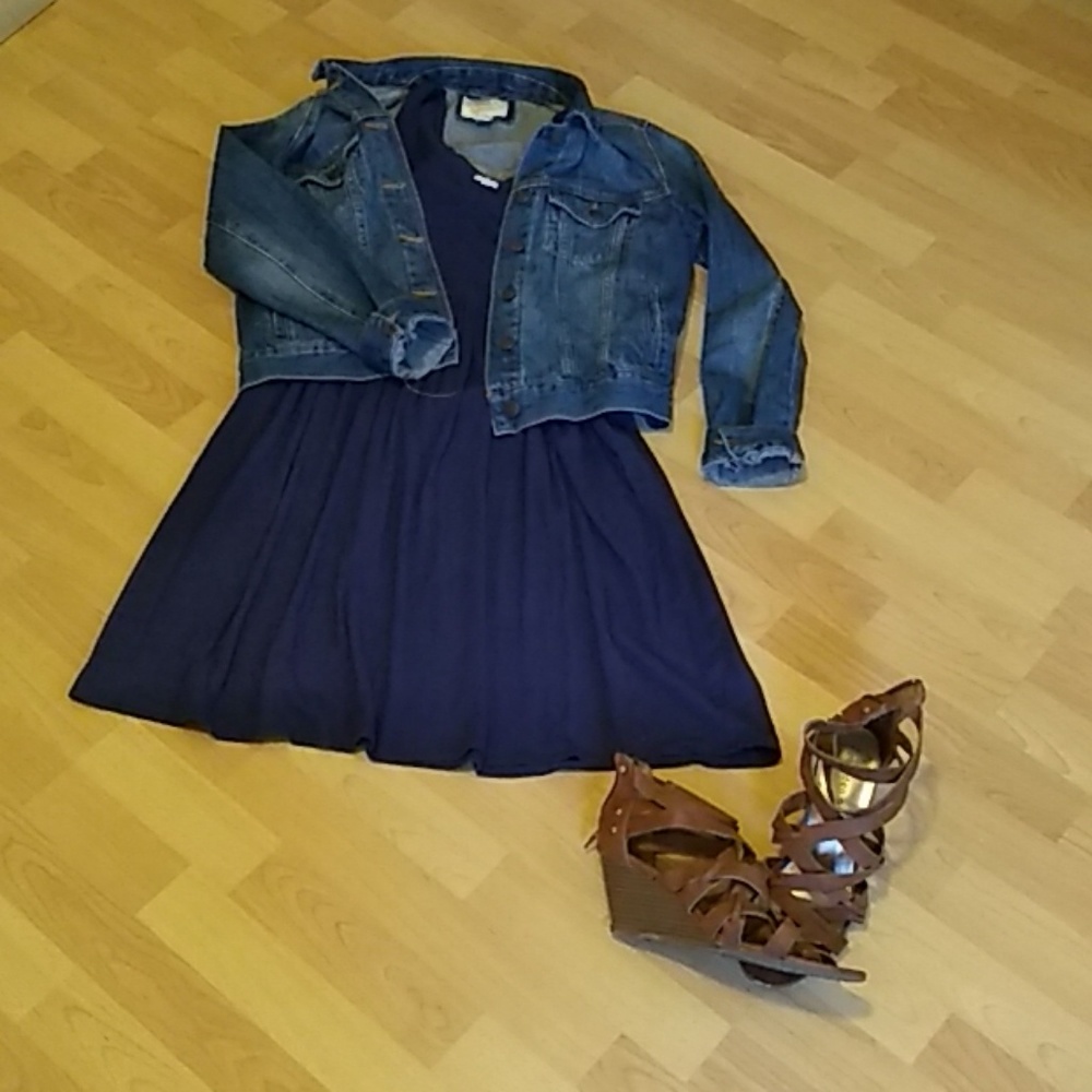 J Crew navy cotton tank dress